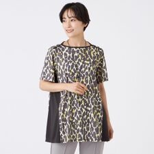 【接触冷感】【マシンウォッシャブル】パンサードットチュニックカットソー