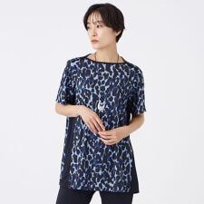 【接触冷感】【マシンウォッシャブル】パンサードットチュニックカットソー