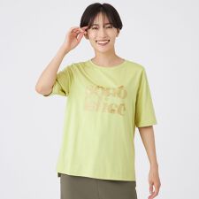 【接触冷感】【ウォッシャブル】グリッターロゴプリントカットソー