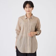 【接触冷感】【ウォッシャブル】シアーボイルロングシャツ