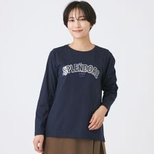 【カタログ掲載品】【ウォッシャブル】スパンコールロゴプルオーバーカットソー