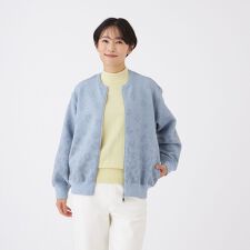 【ウォッシャブル】パンサーグラデーションニットブルゾン