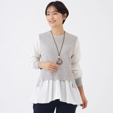 【カタログ掲載】【ウォッシャブル】ドビーストライプシャツコンビニット