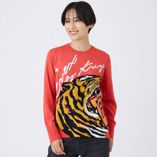 【カタログ掲載】【ウォッシャブル】イニシャルタイガーインターシャニットプルオーバー