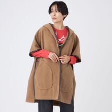 【カタログ掲載】ウールライクニードルパンチケープジレ