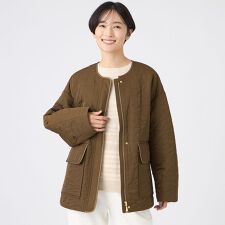 【カタログ掲載】【マシンウォッシャブル】アニマルキルトノーカラージャケット