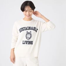 【SANYO Style EDITION掲載】【ウォッシャブル】ウルフカレッジロゴニットプルオーバー
