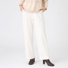 【マシンウォッシャブル】バックスエードダンボールニットストレートパンツ