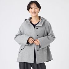 エヴェックス バイ クリツィア(EVEX by KRIZIA)の【SANYO Style EDITION掲載】ウールスーパービーバーフーデッドコート