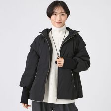 エヴェックス バイ クリツィア(EVEX by KRIZIA)の【SANYO Style EDITION掲載】【ウォッシャブル】2WAYスムースタフタダウンジャケッ