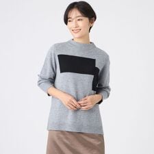 【SANYO Style EDITION掲載】【ウォッシャブル】ブロッキングウールニットプルオーバー