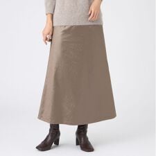 【カタログ掲載】【マシンウォッシャブル】レザーライクサテンストレッチスカート