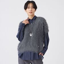 フェザータッチVネックニットベスト
