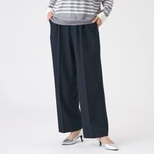 【美シルエット・ウォッシャブル】ストレッチツイルタックパンツ