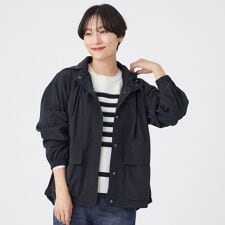 【花粉対策・はっ水・ウォッシャブル】ポランタフタギャザーブルゾン