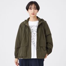 【花粉対策・はっ水・ウォッシャブル】ポランタフタギャザーブルゾン