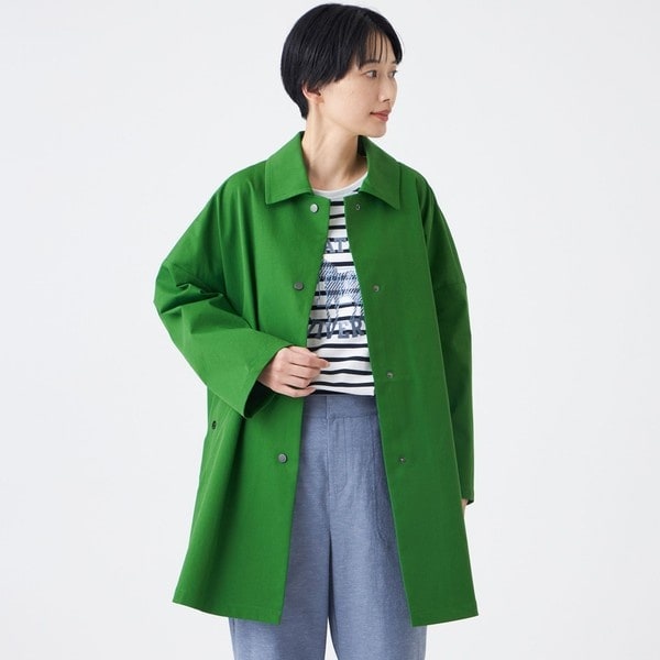 ジリー　ステンカラーコート　ライナー　カシミヤ100 2way ロングコート 緑 ジリー ステンカラーコート ライナー カシミヤ100 2way ロングコート