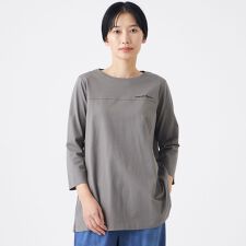 【カタログ掲載・ウォッシャブル】ロゴエンブロイダリーチュニックカットソー