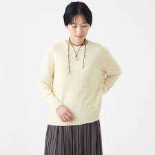 【カタログ掲載・ウォッシャブル】パターンボーダーラメニットプルオーバー