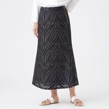 【カタログ掲載・ウォッシャブル】ゼブラレースタイトフレアスカート
