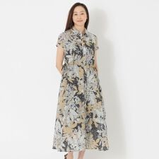 ドットフラワープリントワンピース