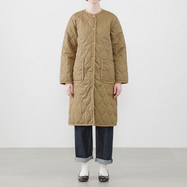 美品◎マッキントッシュフィロソフィー・ノーカラーキルティングロングコート WEB限＆一部店舗限定定】ノーカラーキルティングロングコート