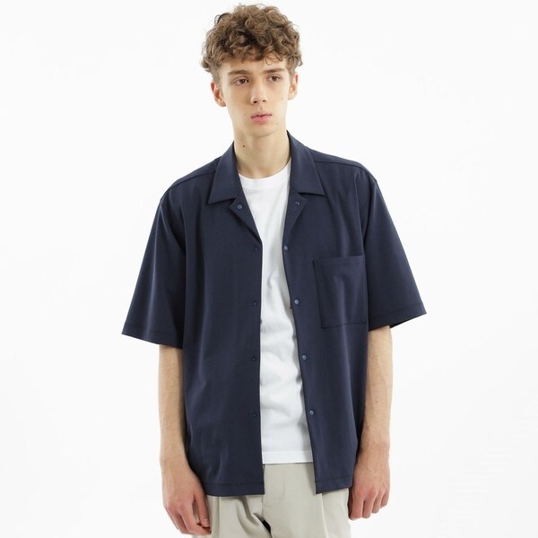 美品 現行 マッキントッシュフィロソフィー オープンカラーシャツ ストレッチ L ドライフラットストレッチシリーズ オープンカラーシャツ