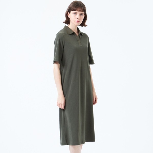 ジャージーポロワンピース