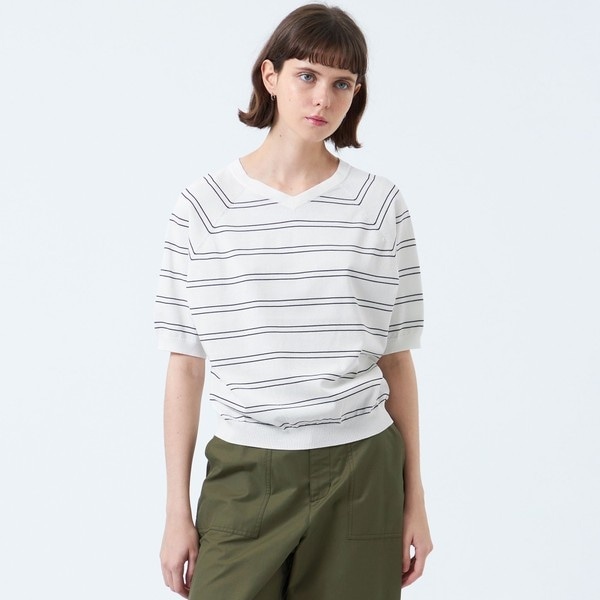 MACKINTOSH PHILOSOPHY バイカラークルーネックニット（半袖） バイカラーニットプルオーバー | マッキントッシュ