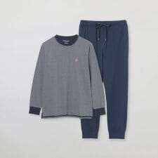 【WEB限定】天竺細ボーダー＆無地　パジャマ