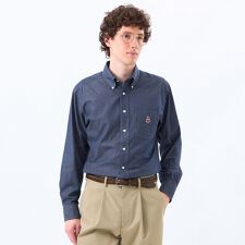 バッキンガムベア 長袖ボタンダウンシャツ シャンブレー/ストライプ