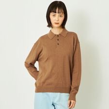 GREY LABEL コットンウールニットポロ