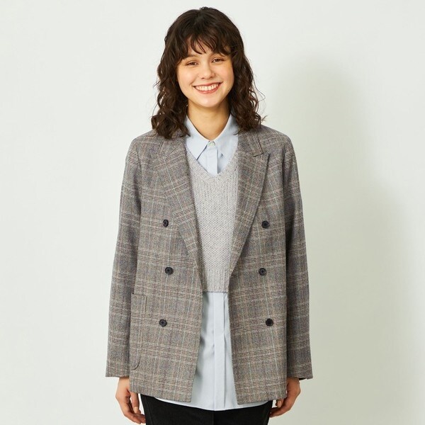 MACKINTOSH グレー系 グレンチェック柄 ピーコート GREY LABEL グレンチェックブレザー | マッキントッシュ