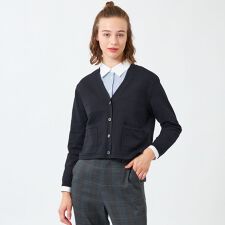 ラメボーダーVネックカーディガン