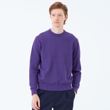 14G カノコ風ジャカード クルーネックニット