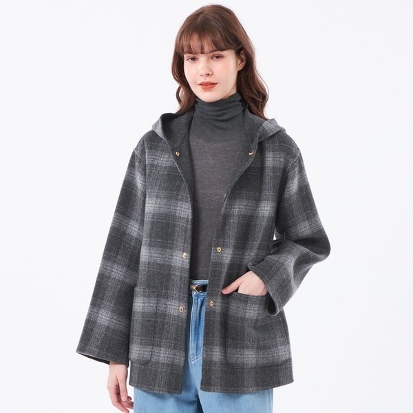 新品　マッキントッシュフィロソフィー　ウールダブルフーデットコート L】【LERWICK/ラーウィック】ウールダブルクロスフーデットコート