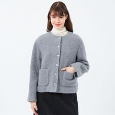 【HESSLE（ヘスル）】ノーカラーショートコート