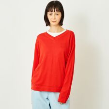 GREY LABEL ファインコットンVネックニット