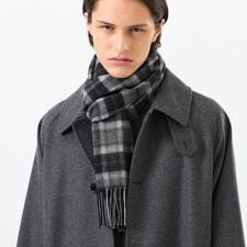 バッキンガムベア ウォッシャブルウールカシミヤ チェックマフラー