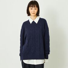 GREY LABEL ウールカシミヤケーブルニット