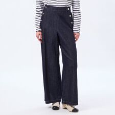 【LEE4月号/蛯原友里さん着用】コットンリネンデニムマリンパンツ