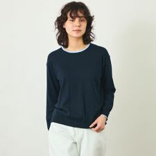 【GREY LABEL】バイカラークルーネックニット