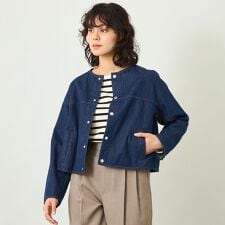 【GREY LABEL】デニムノーカラートラッカージャケット