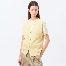 【LEE4月号/蛯原友里さん着用】パッチポケットニットジレ