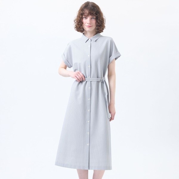 美品⭐︎マッキントッシュフィロソフィー 半袖 ワンピース 綿100% 夏服 サマーサッカーシャツワンピース | マッキントッシュ フィロソフィー