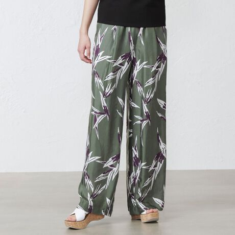 SACRA】リーフプリントワイドパンツ | マルイウェブチャネル 
