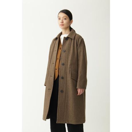 美品 MHL TOUGH WOOL MELTONロングダッフルコート（HERILL ヘリル 