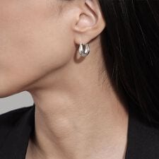 シルバー フープピアス