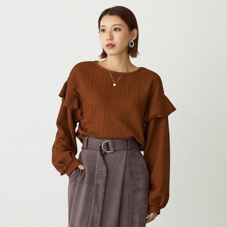 カットジャガード 袖フリルプルオーバー ニコルホワイト Nicole White 1505 9135 ファッション通販 マルイウェブチャネル