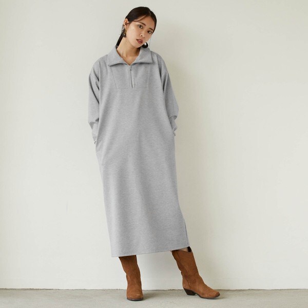 ハーフZIPスキッパーワンピース | ニコルホワイト(NICOLE WHITE